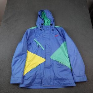 Nomis Jacket Mens Large Blue Colorblock Ski Snowboard Parka Hooded Insulated